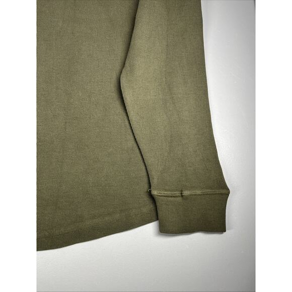 American Giant Shirt Mens Medium French Rib Long Sleeve Olive Green Knit Tee USA - Picture 6 of 12